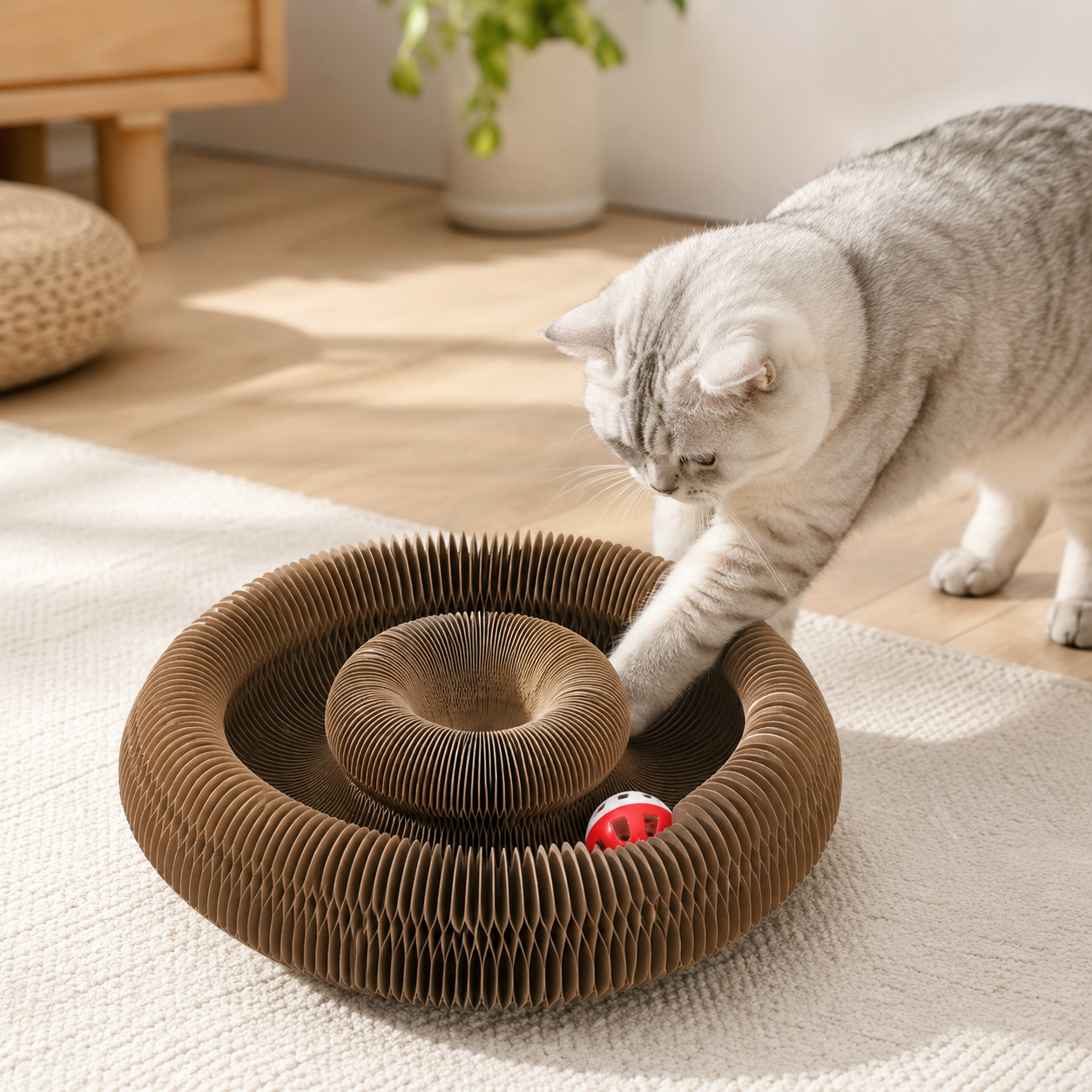 Osterly Foldable Cat Maze – Cardboard Scratcher and Tunnel