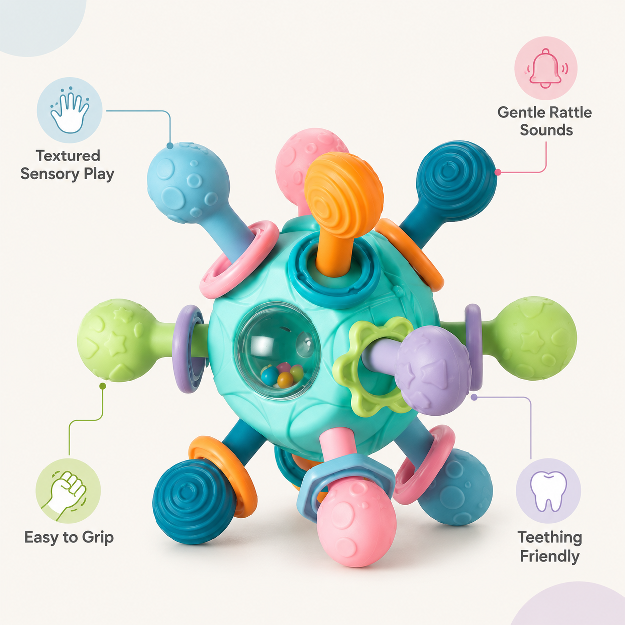 Osterly Sensory Ball – Textured Infant Rattle and Teether
