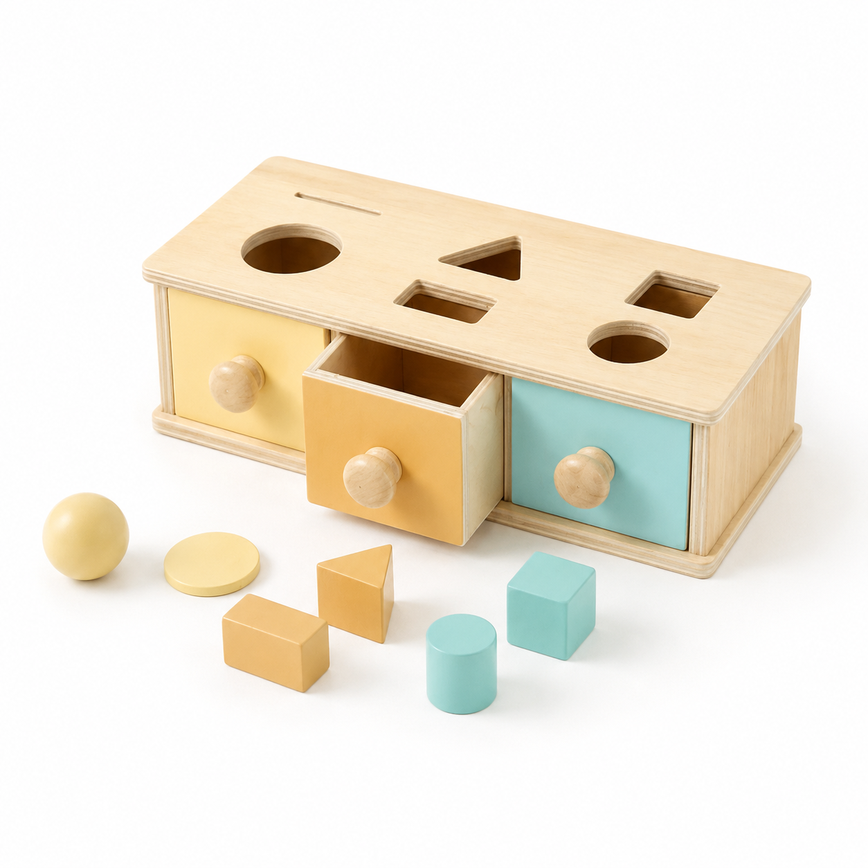 Osterly Object Permanence Box – Montessori Wooden Ball Drop