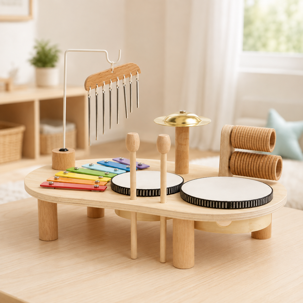 Osterly Wooden Music Station – Montessori Drum and Xylophone