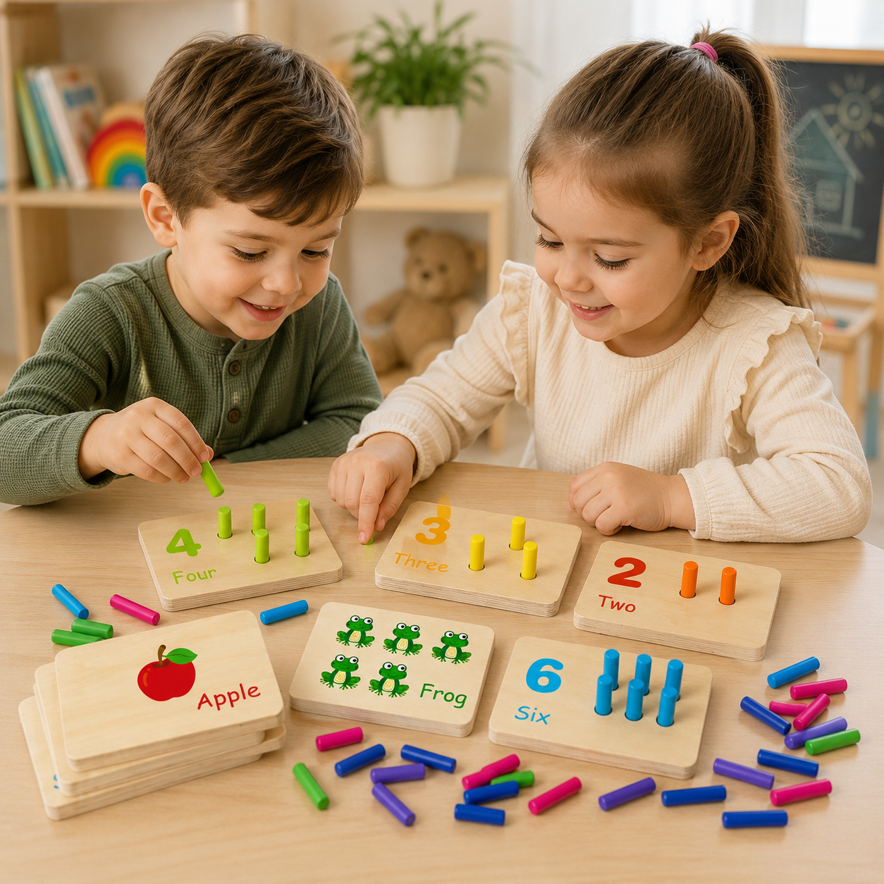 Osterly Wooden Number Board – Matching Game for Toddlers