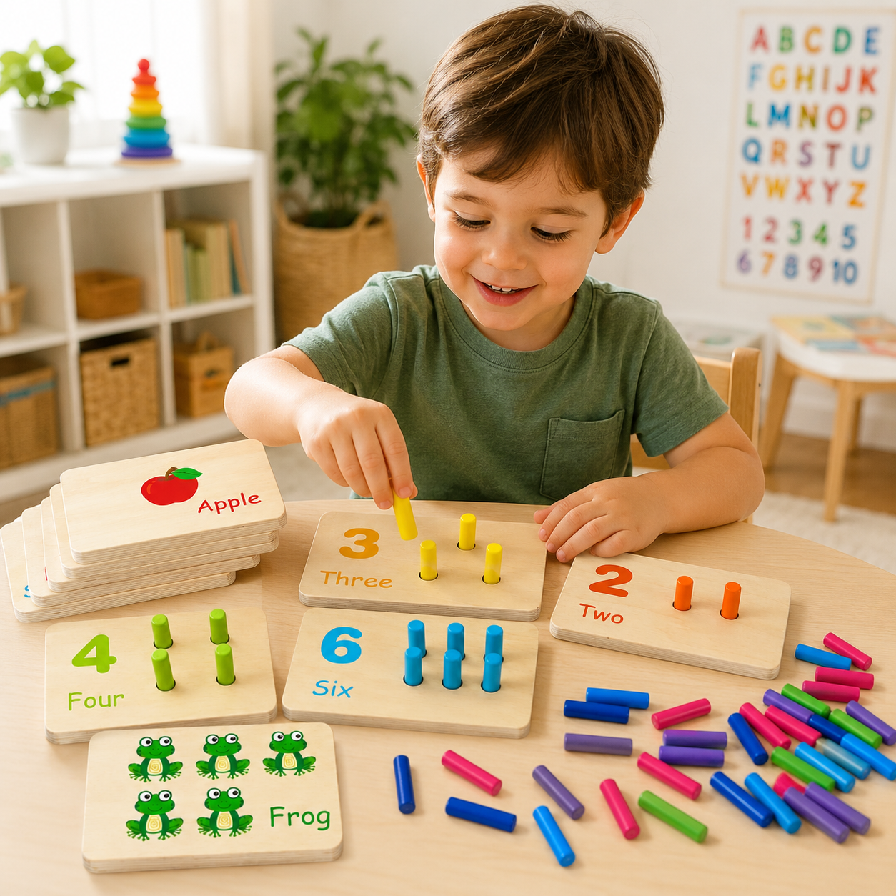 Osterly Wooden Number Board – Matching Game for Toddlers