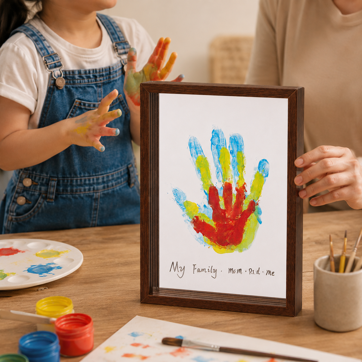 Osterly Wooden Keepsake Frame – Family Handprint Wall Display
