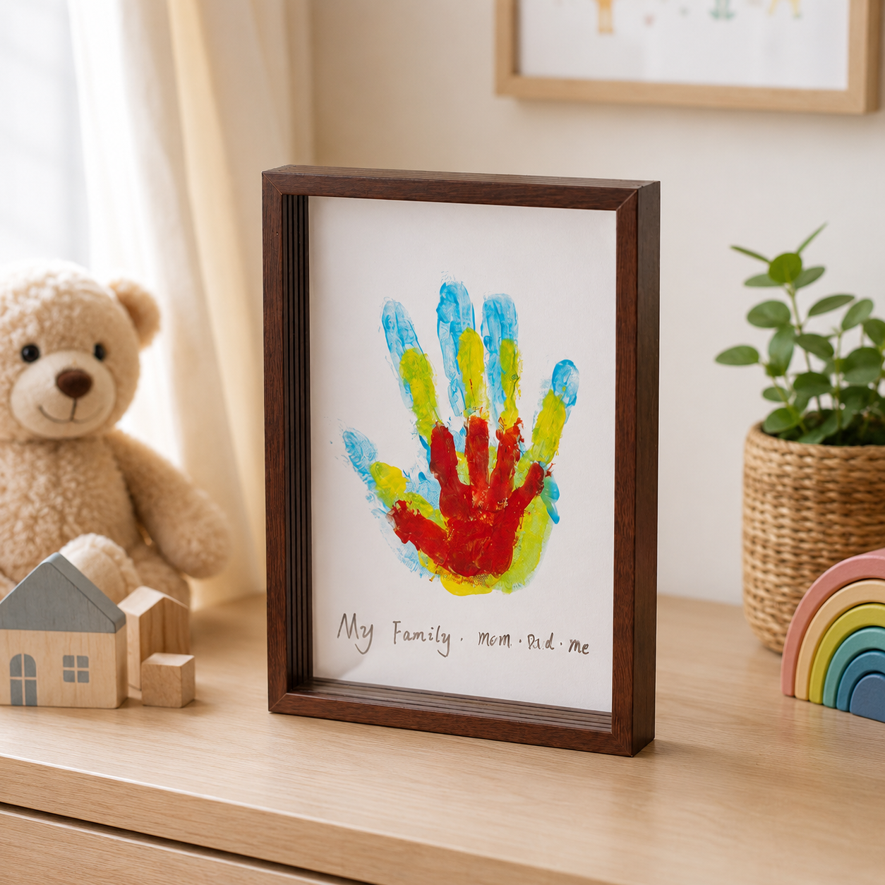 Osterly Wooden Keepsake Frame – Family Handprint Wall Display