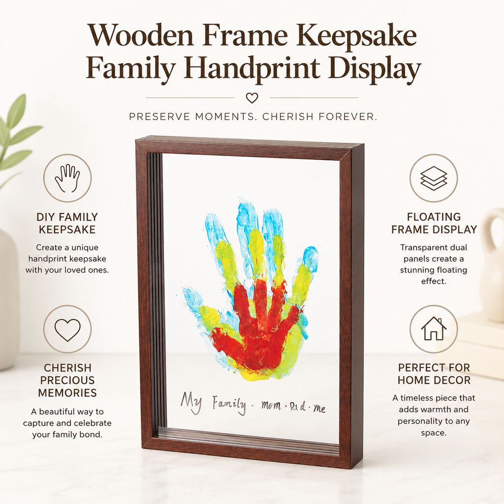 Osterly Wooden Keepsake Frame – Family Handprint Wall Display
