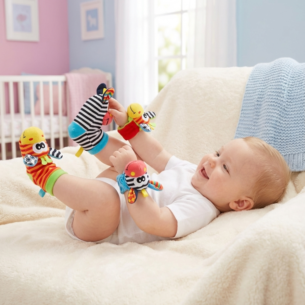 Osterly Baby Sensory Socks – Developmental Rattle Wristbands