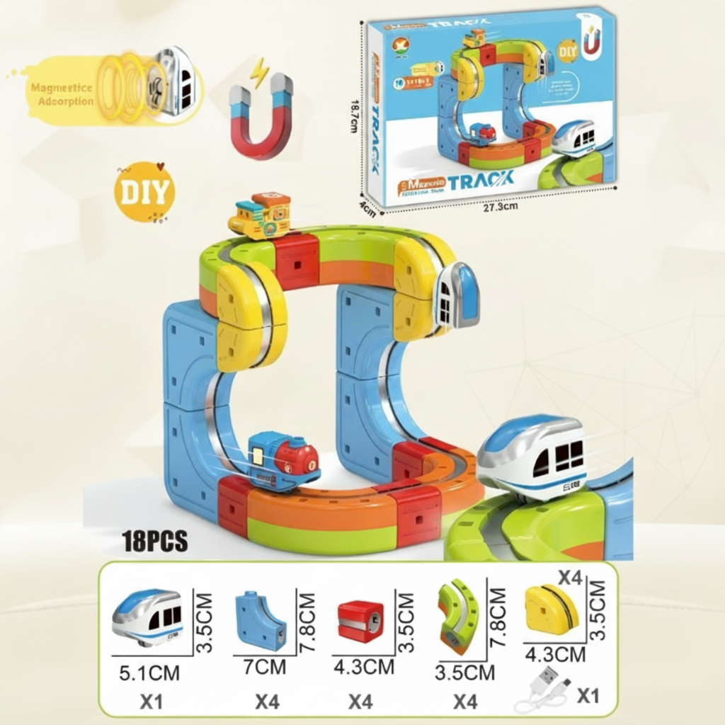 Osterly Electric Train Set – Magnetic Track Construction Toy