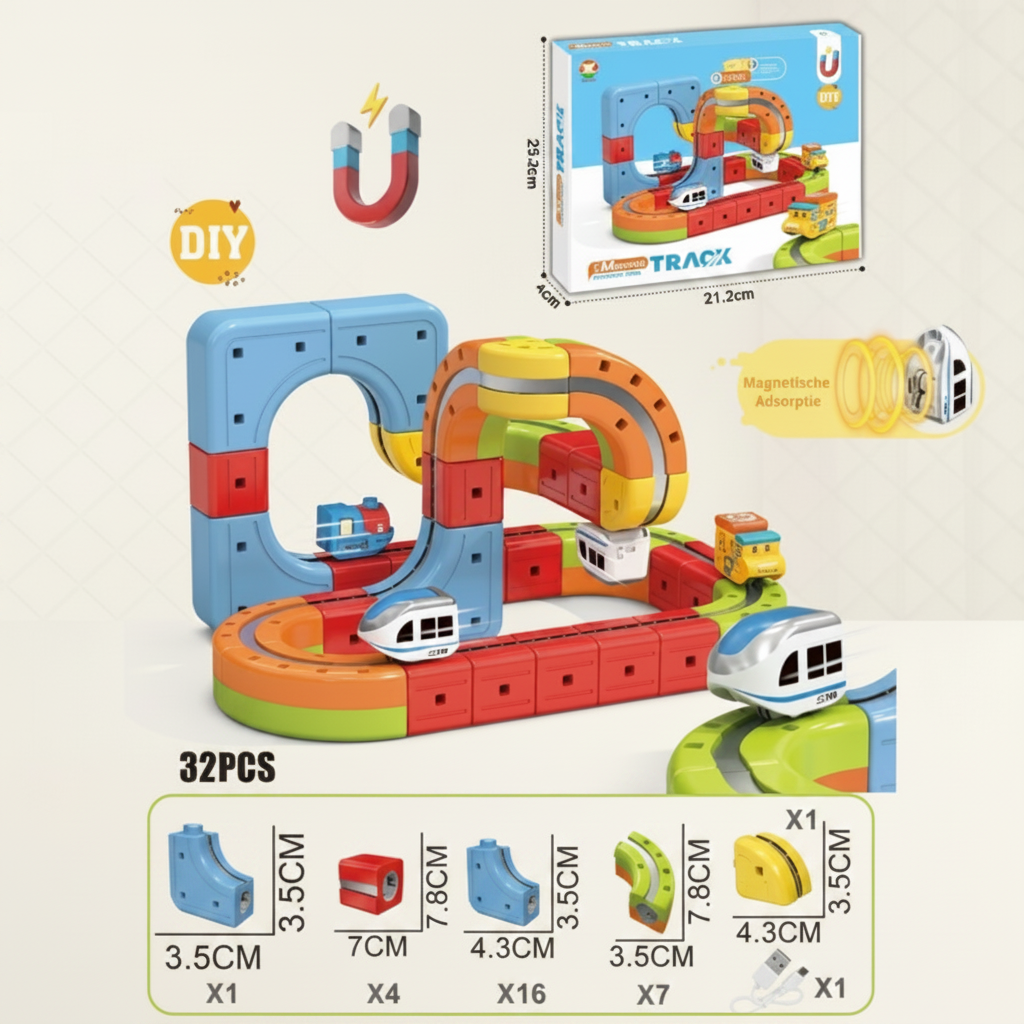 Osterly Electric Train Set – Magnetic Track Construction Toy