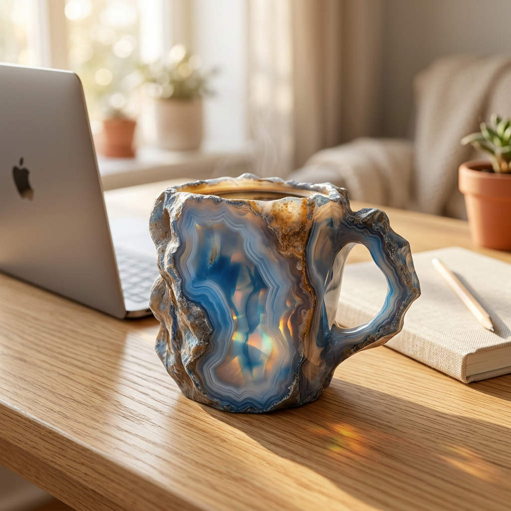 Insulated Coffee Mug shown in a warm, cosy home setting