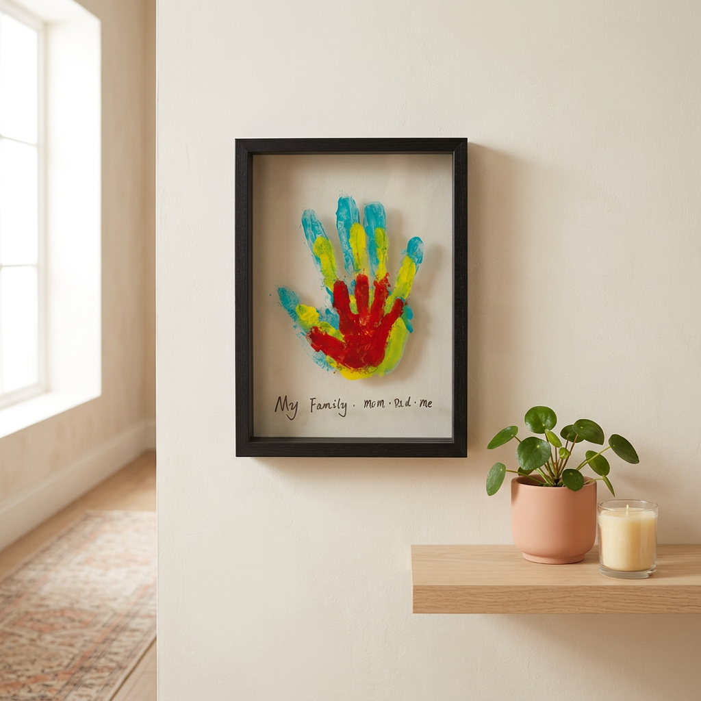 Wooden Keepsake Frame shown in a warm, cosy home setting