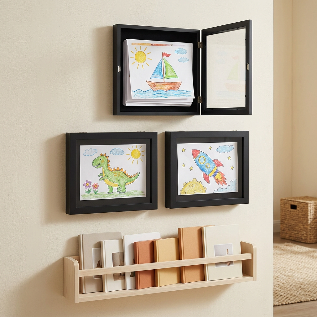Kids Art Frame shown in a warm, cosy home setting