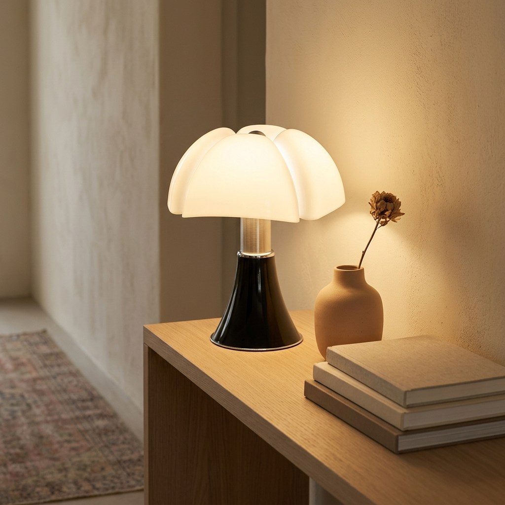 Flower Table Lamp shown in a warm, cosy home setting