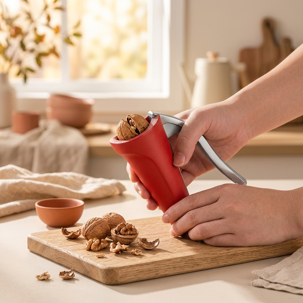 Nut Cracker shown in a warm, cosy home setting