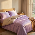 Mulberry Silk Duvet Set shown in a warm, cosy home setting