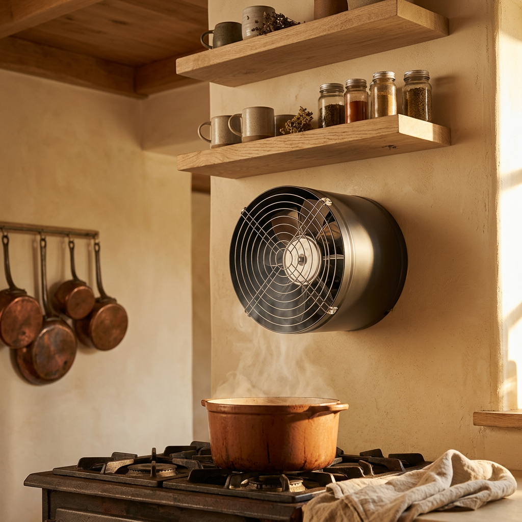 Kitchen Exhaust Fan shown in a warm, cosy home setting