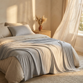 Cooling Summer Blanket shown in a warm, cosy home setting