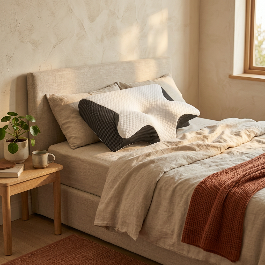 Side Sleeper Pillow shown in a warm, cosy home setting