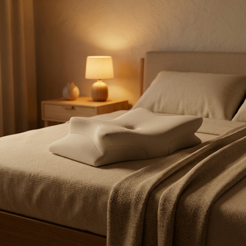 Anti-Snore Pillow shown in a warm, cosy home setting