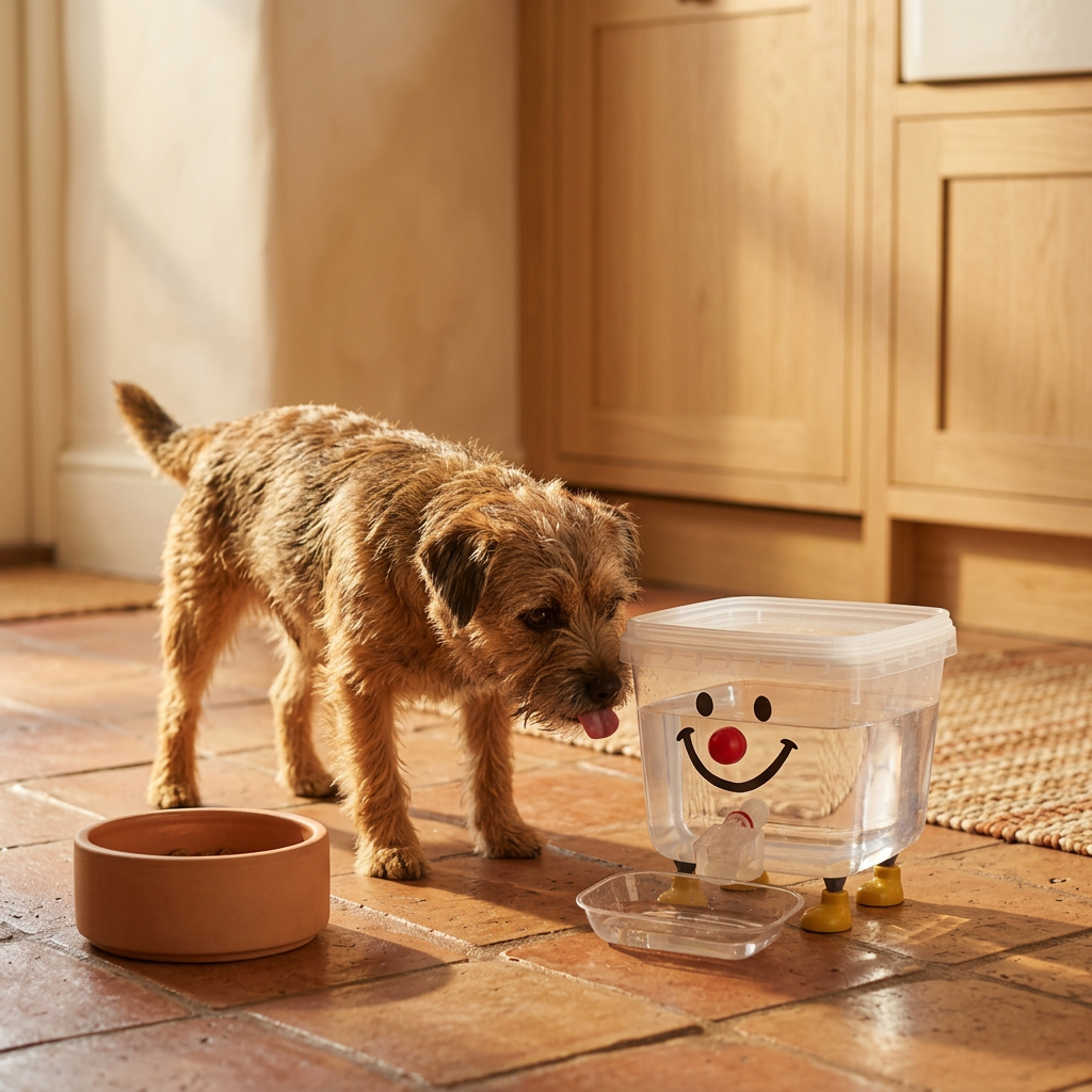 Pet Water Dispenser shown in a warm, cosy home setting