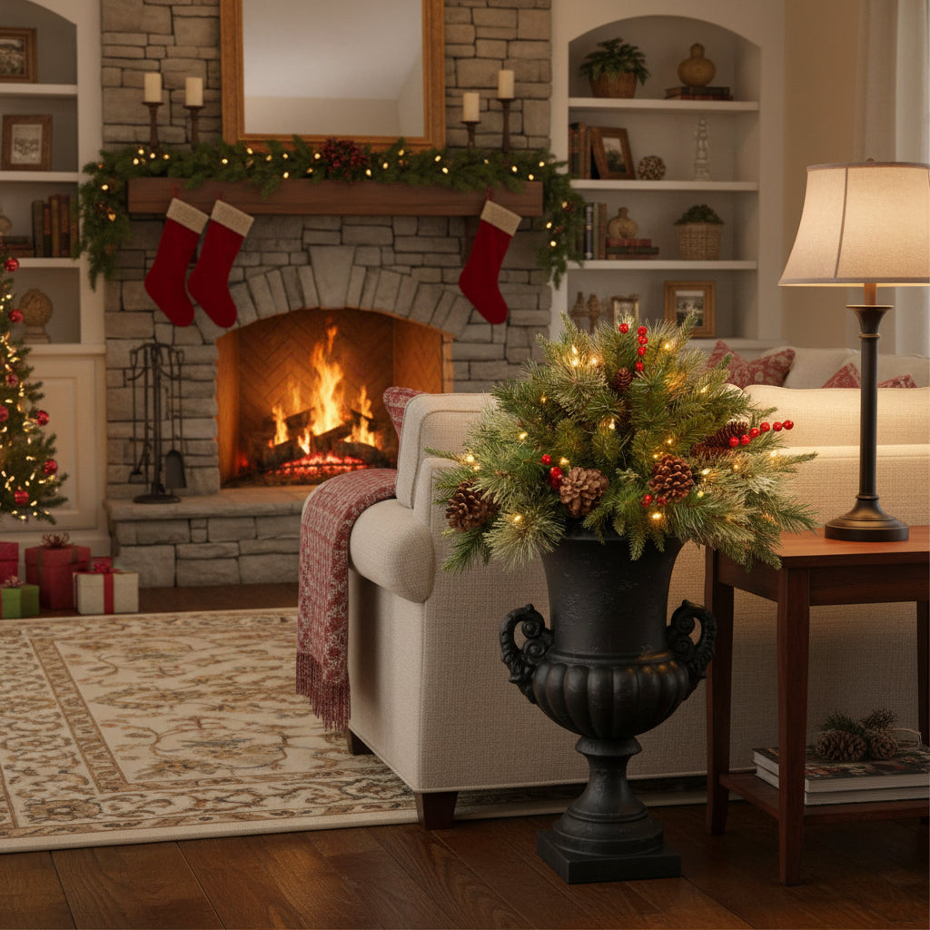 Osterly LED Urn Filler – Festive Evergreen Holiday Decor