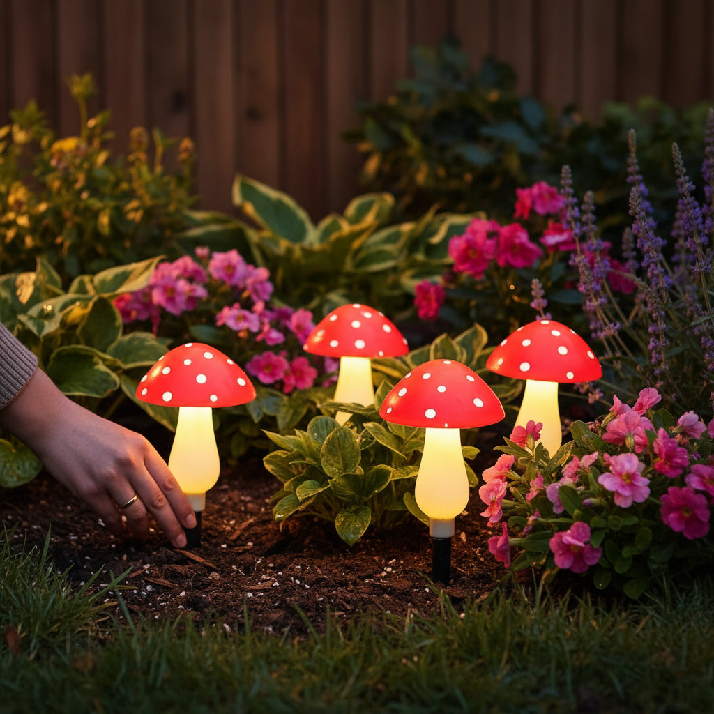 Osterly Solar Garden Lights – Mushroom Stake Set for Paths