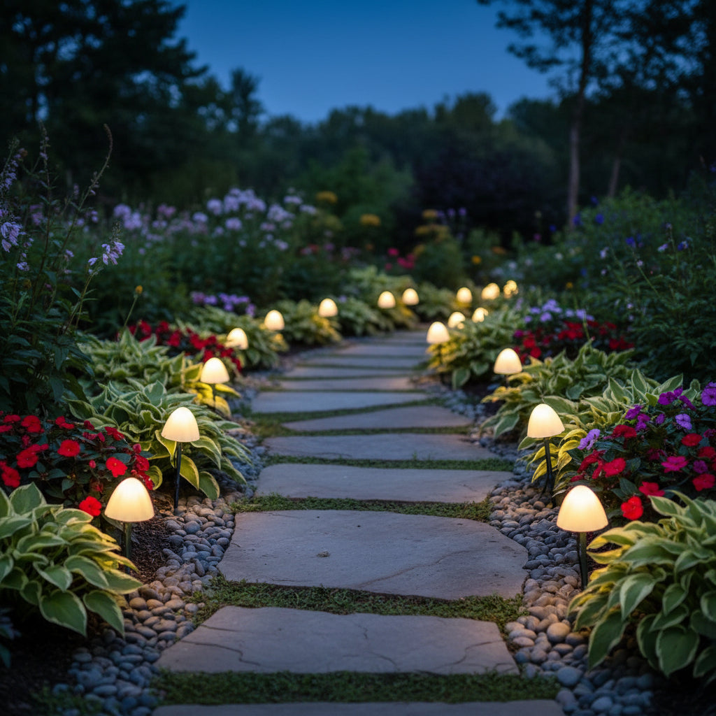 Osterly Solar Garden Lights – Mushroom Stake Set for Paths