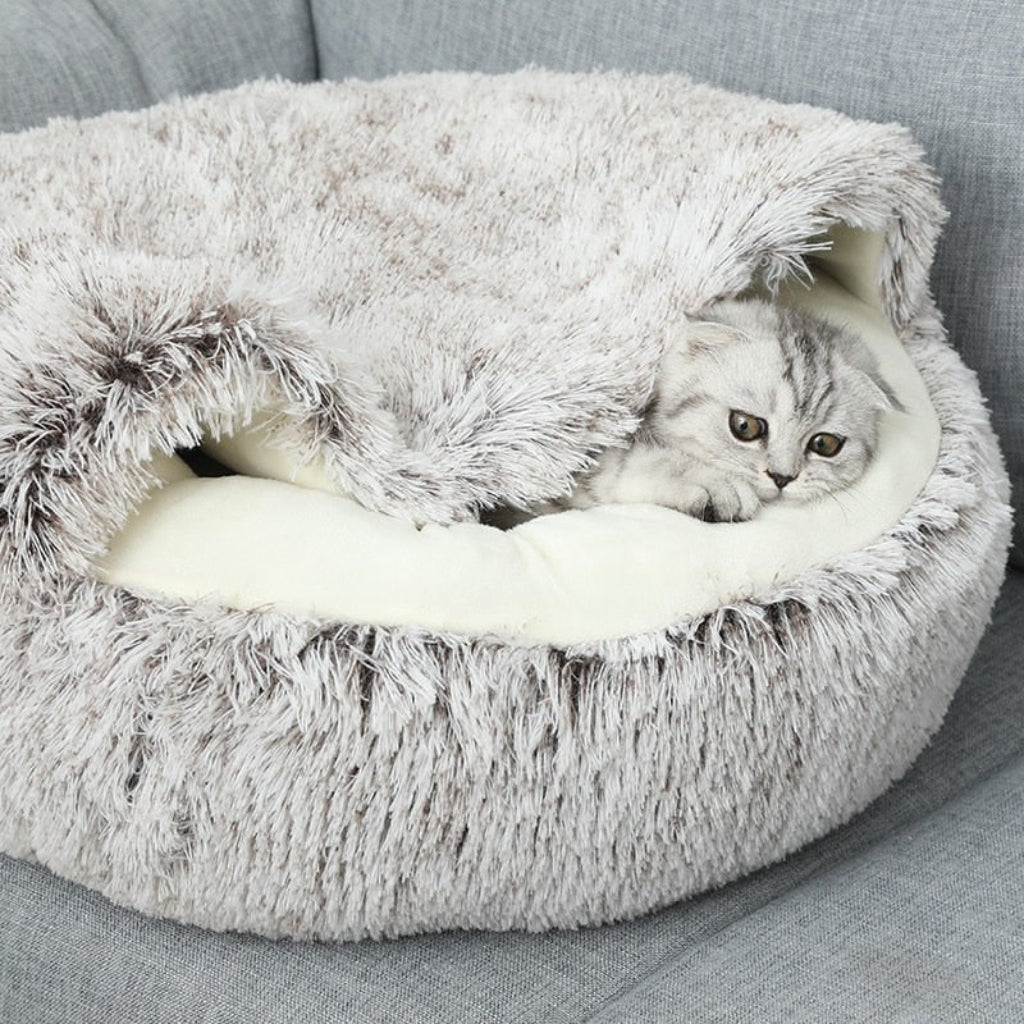 Osterly Plush Pet Cave Bed – Covered Cat and Small Dog House
