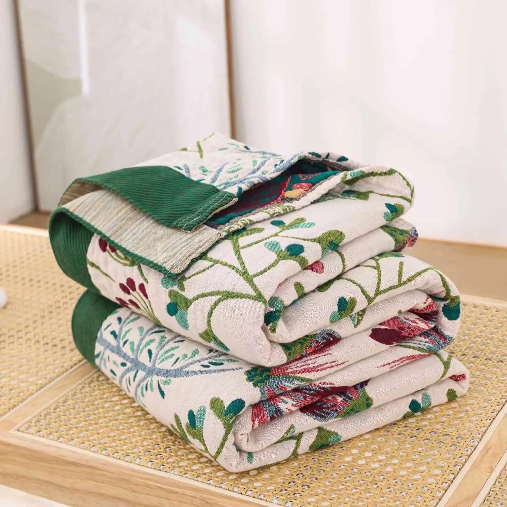 Osterly Floral Cotton Throw – Fluffy Decorative Sofa Blanket