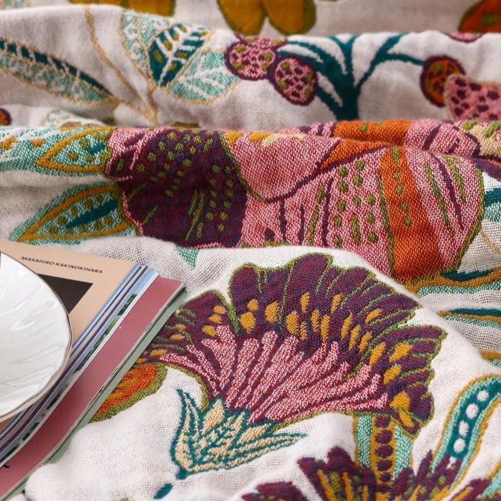 Osterly Reversible Cotton Throw – Floral Two-Sided Blanket