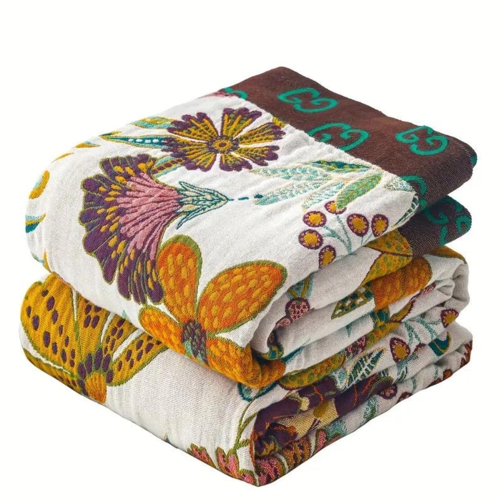 Osterly Reversible Cotton Throw – Floral Two-Sided Blanket