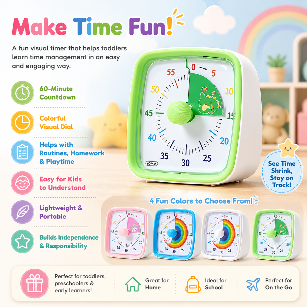 Osterly Toddler Timer – Colorful Visual Time Learning Aid