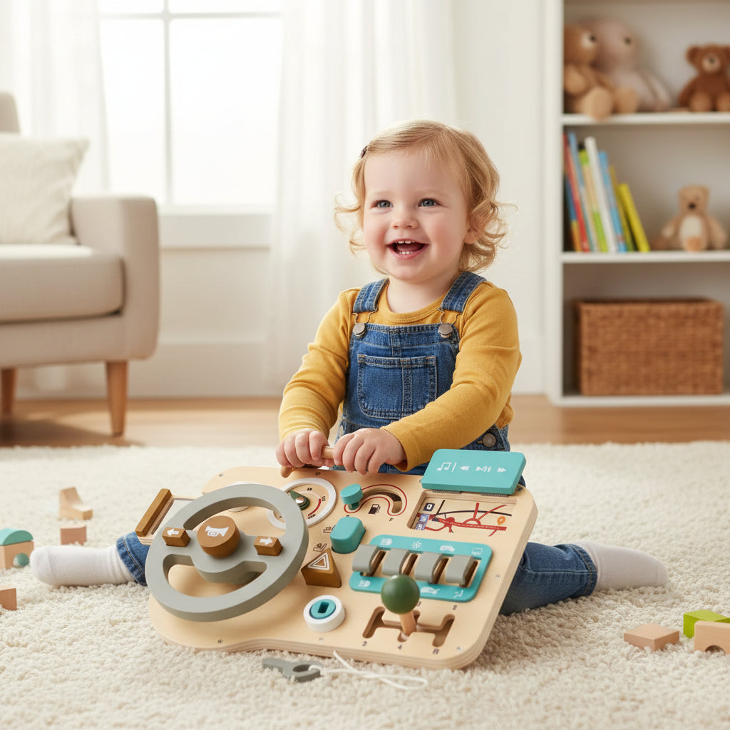 Osterly Wooden Steering Wheel – Toddler Pretend Play Toy