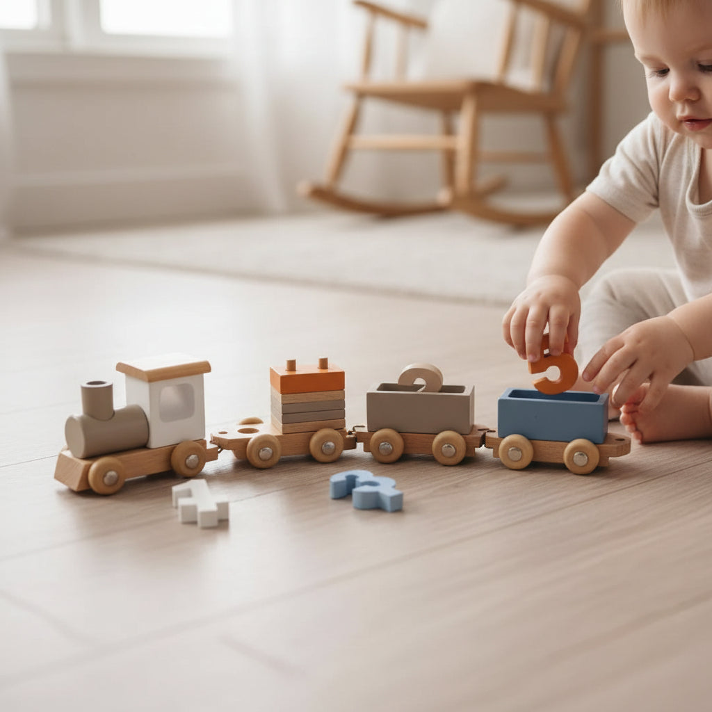 Osterly Wooden Train Set – Fine Motor Skills Learning Toy